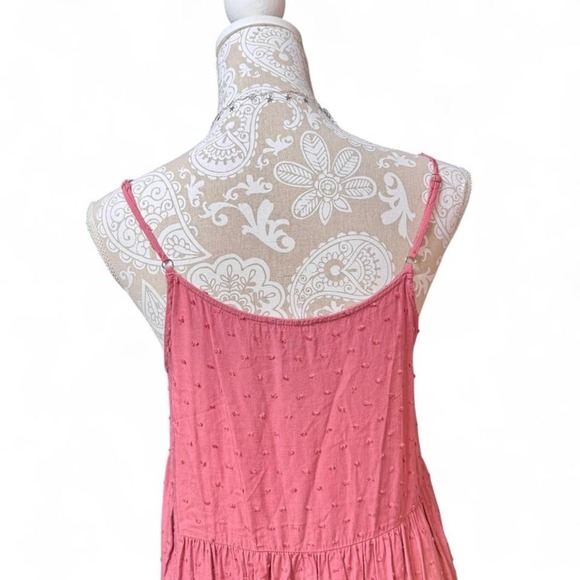 E&M Pink Sleeveless Tiered Babydoll Dress Lace Trim Boho Summer Festival Size S - Picture 5 of 8